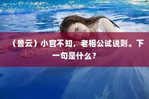 （鲁云）小官不知，老相公试说则。下一句是什么？