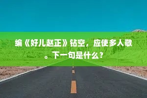 编《好儿赵正》钻空，应使多人敬。下一句是什么？