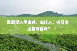醉鞭误入平康巷，在佳人、锦瑟傍。出自哪首诗？