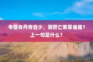 韦偃去丹青自少，郭熙亡紫翠谁描？上一句是什么？