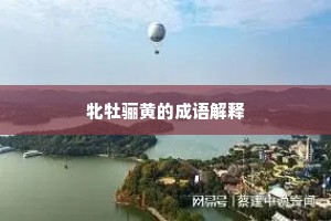 牝牡骊黄的成语解释