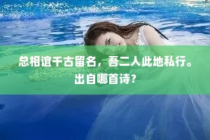 总相谊千古留名,吾二人此地私行。出自哪首诗? 总相谊千古留名,吾二人此地私行。出自哪首诗?