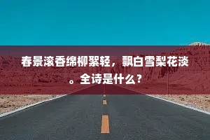春景滚香绵柳絮轻，飘白雪梨花淡。全诗是什么？