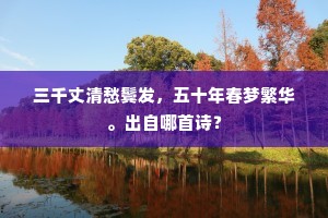 三千丈清愁鬓发，五十年春梦繁华。出自哪首诗？