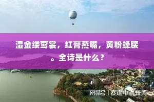 湿金缕莺裳,红膏燕嘴,黄粉蜂腰。全诗是什么? 湿金缕莺裳,红膏燕嘴,黄粉蜂腰。全诗是什么?