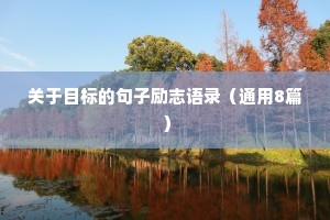 关于目标的句子励志语录（通用8篇）
