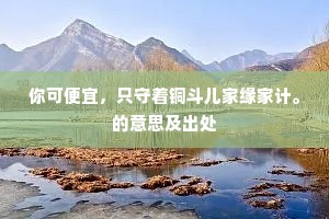 你可便宜，只守着铜斗儿家缘家计。的意思及出处