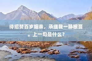 待招赘百岁姻亲,承继我一脉根蔓。上一句是什么? 待招赘百岁姻亲,承继我一脉根蔓。上一句是什么?