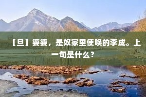 ［旦］婆婆，是奴家里使唤的李成。上一句是什么？
