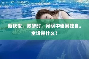 新秋夜，微醉时，月明中倚阑独自。全诗是什么？