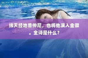 纬天经地鲁仲尼，也将他演入金徽。全诗是什么？