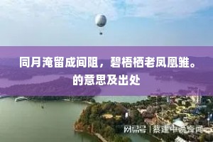 同月淹留成间阻，碧梧栖老凤凰雏。的意思及出处