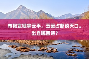 布袍宽褪拿云手，玉箫占断谈天口。出自哪首诗？