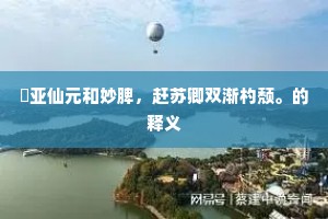 亚仙元和妙脾，赶苏卿双渐杓颓。的释义