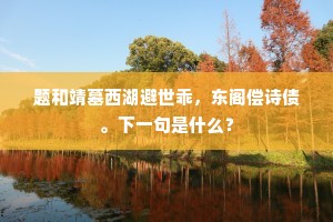 题和靖墓西湖避世乖，东阁偿诗债。下一句是什么？