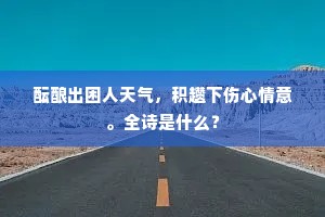 酝酿出困人天气，积趱下伤心情意。全诗是什么？
