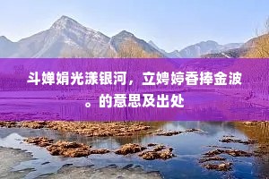 斗婵娟光漾银河，立娉婷香捧金波。的意思及出处