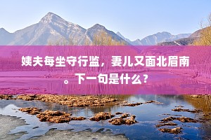 姨夫每坐守行监，妻儿又面北眉南。下一句是什么？