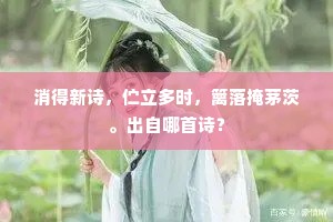 消得新诗，伫立多时，篱落掩茅茨。出自哪首诗？