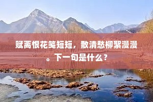 赋离恨花笺短短，散清愁柳絮漫漫。下一句是什么？
