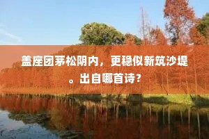 盖座团茅松阴内，更稳似新筑沙堤。出自哪首诗？