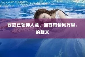 西施已领诗人意，回首有情风万里。的释义