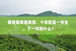 我贵我荣君莫羡，十年前是一书生。下一句是什么？