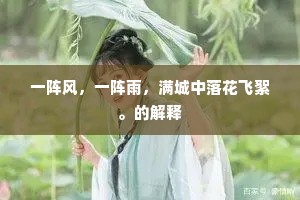 一阵风，一阵雨，满城中落花飞絮。的解释