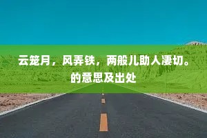 云笼月，风弄铁，两般儿助人凄切。的意思及出处