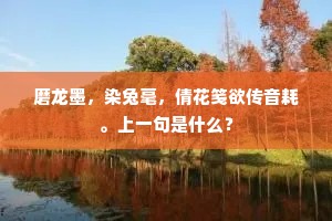 磨龙墨，染兔毫，倩花笺欲传音耗。上一句是什么？
