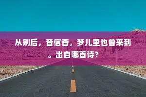 从别后，音信杳，梦儿里也曾来到。出自哪首诗？