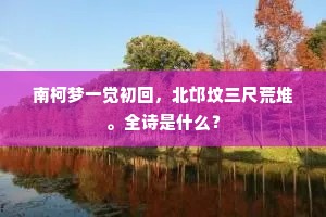 南柯梦一觉初回，北邙坟三尺荒堆。全诗是什么？