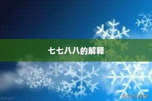 七七八八的解释