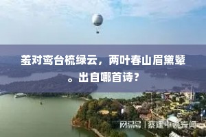 羞对鸾台梳绿云，两叶春山眉黛颦。出自哪首诗？