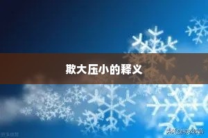 欺大压小的释义