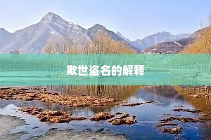 欺世盗名的解释