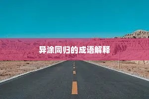 异涂同归的成语解释