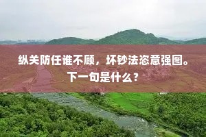 纵关防任谁不顾，坏钞法恣意强图。下一句是什么？