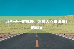 连柜子一时扛去，怎教人心悦诚服？的释义