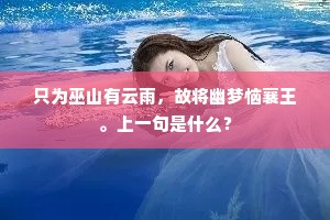 只为巫山有云雨，故将幽梦恼襄王。上一句是什么？