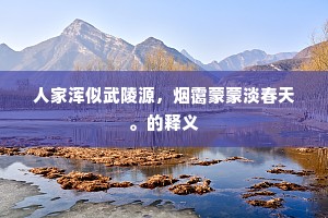 人家浑似武陵源，烟霭蒙蒙淡春天。的释义