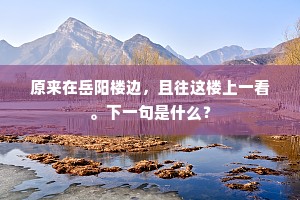 原来在岳阳楼边，且往这楼上一看。下一句是什么？