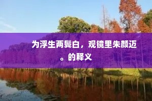 　　为浮生两鬓白，观镜里朱颜迈。的释义