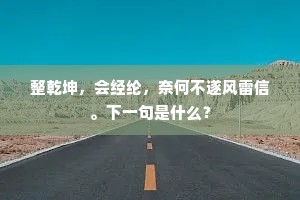 整乾坤，会经纶，奈何不遂风雷信。下一句是什么？
