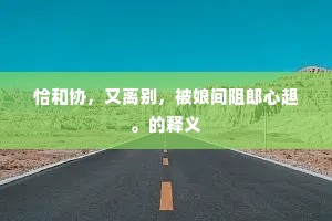 恰和协，又离别，被娘间阻郎心趄。的释义
