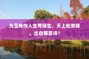 为玉梅作人生萼绿生，天上轮茭降。出自哪首诗？