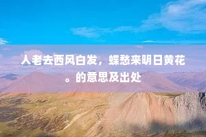 人老去西风白发，蝶愁来明日黄花。的意思及出处