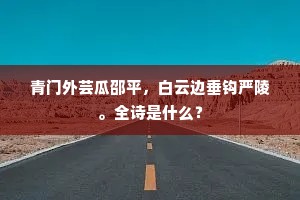 青门外芸瓜邵平，白云边垂钩严陵。全诗是什么？