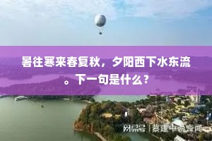 暑往寒来春复秋，夕阳西下水东流。下一句是什么？
