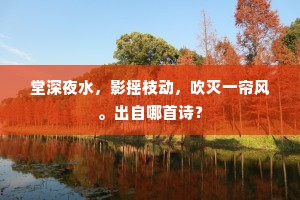 堂深夜水，影摇枝动，吹灭一帘风。出自哪首诗？